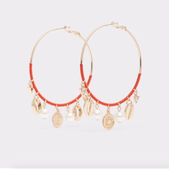 ALDO Orange Hoop Earrings - Picture 1 of 2
